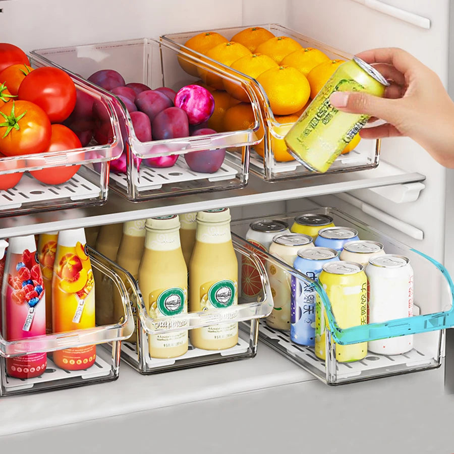 Organizador transparente rectangular para heladera