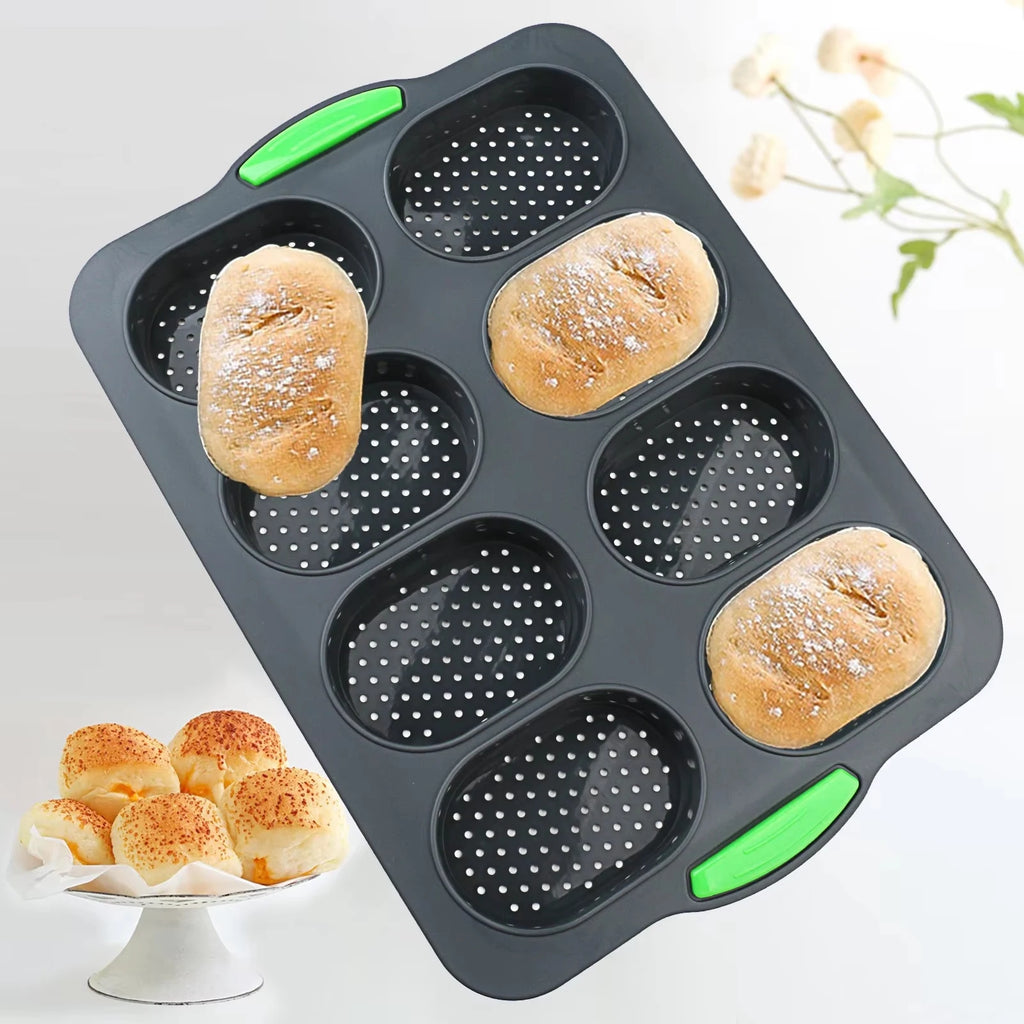 Molde de silicona para pan casero, baguettes y panes de hamburguesa