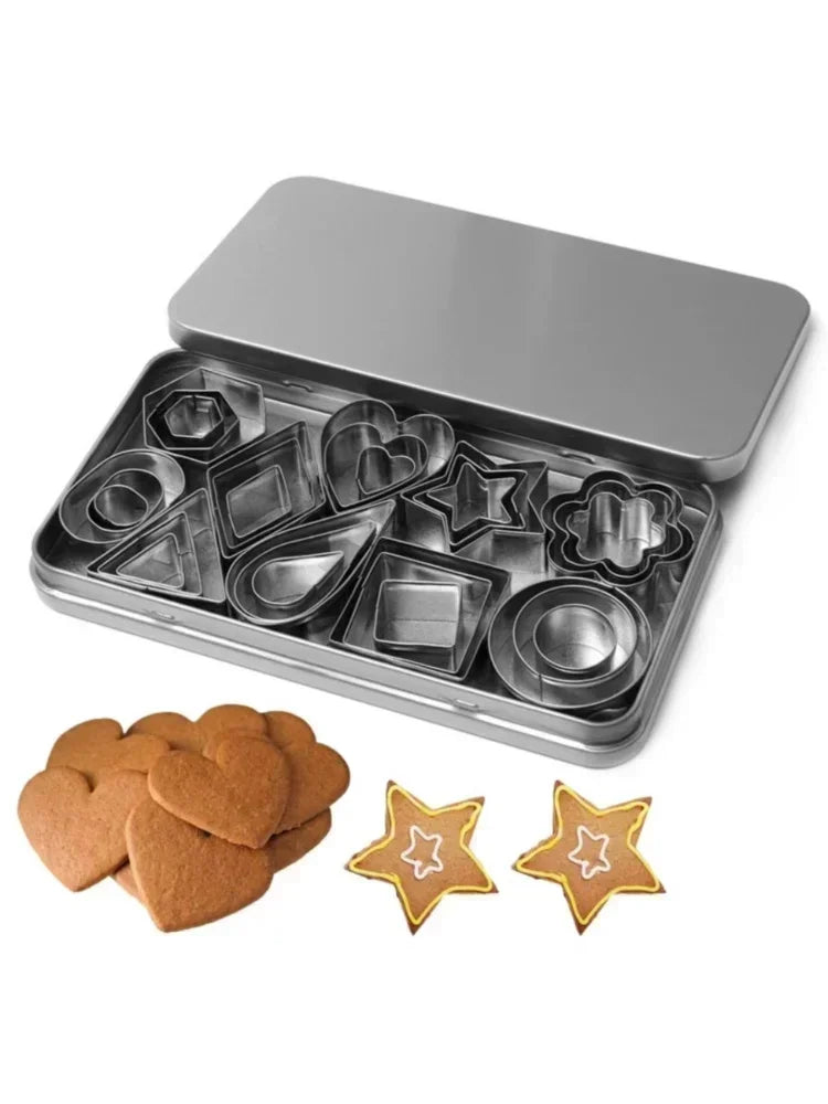 Set de 30 cortantes de acero inoxidable para galletitas y fondant