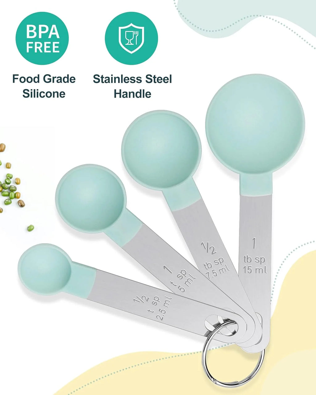 Set apilable de tazas y cucharas medidoras de 8 piezas