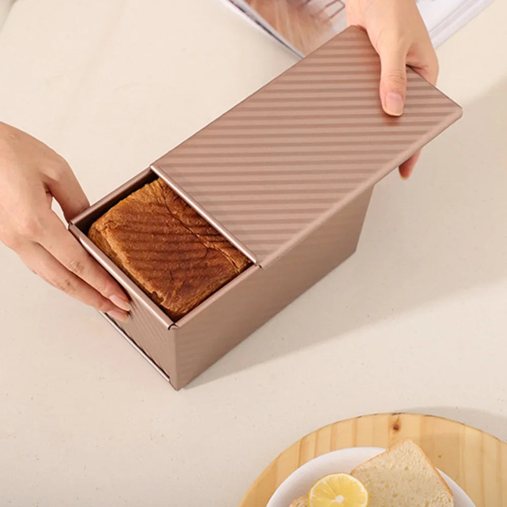 Molde para pan Pullman con tapa de acero al carbono rosa