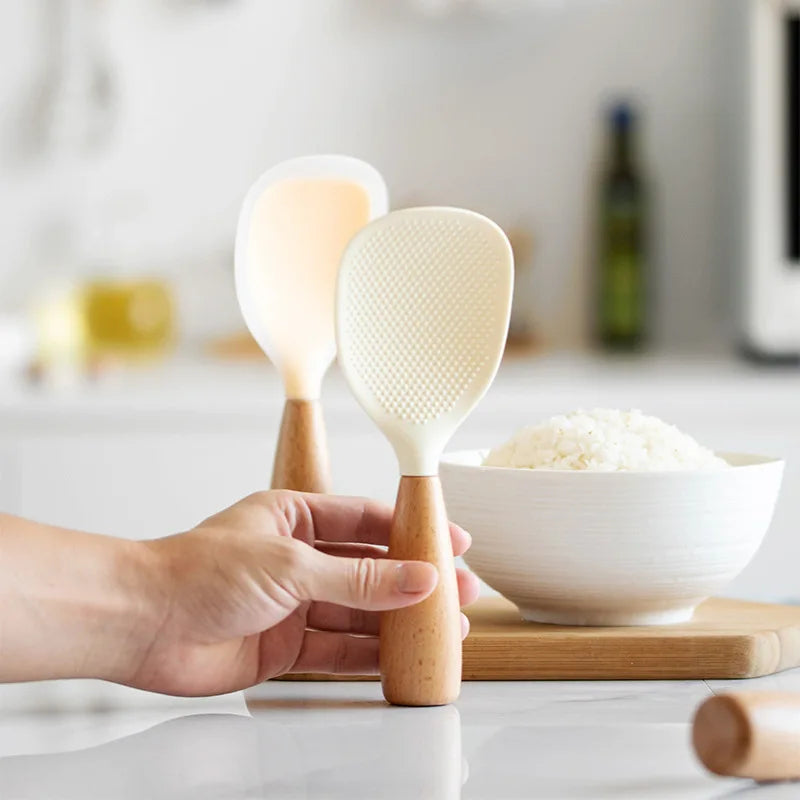 Cuchara de silicona para cocinar y servir arroz