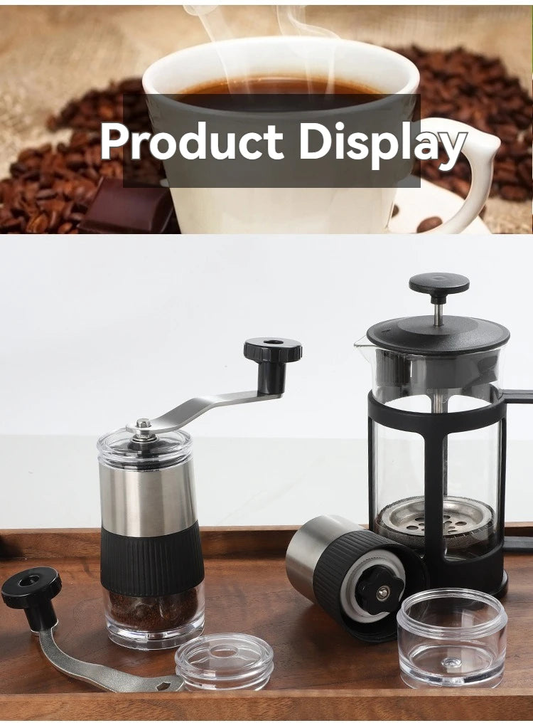 Molinillo de café manual compacto con ajuste de molienda