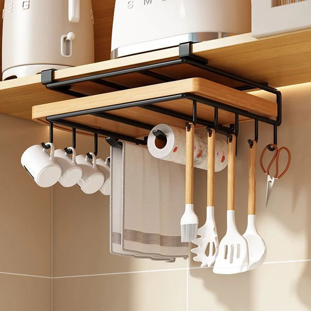 Estante organizador metálico bajo alacena para cocina