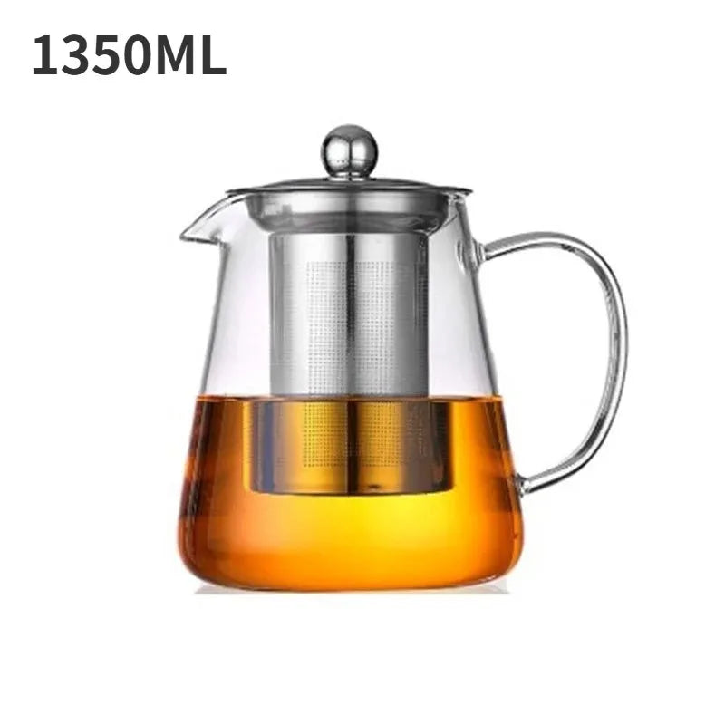 Tetera de vidrio borosilicato con infusor extraíble de acero inoxidable
