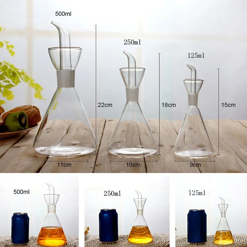 Aceitera de vidrio borosilicato con pico de vertido controlado
