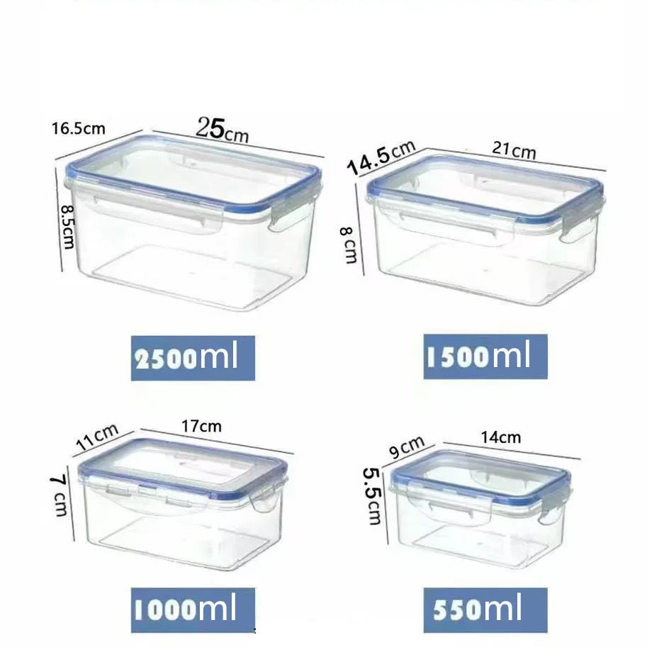 Recipiente rectangular de plástico con tapa para viandas