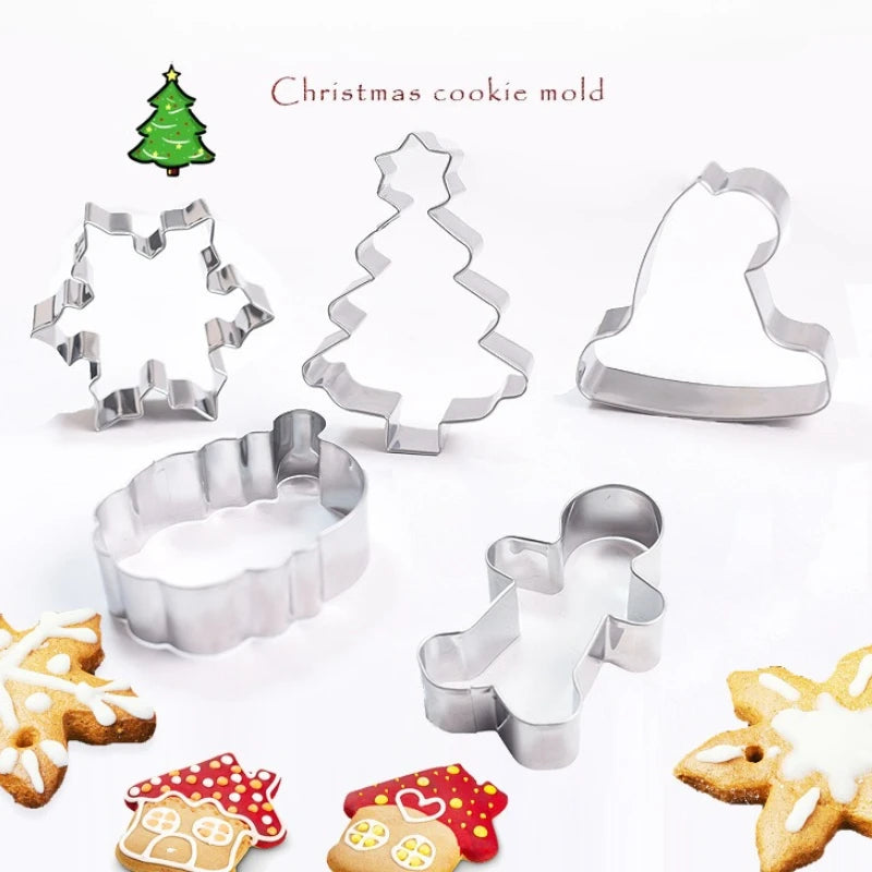 Set de 20 mini cortantes navideños de acero inoxidable para galletitas