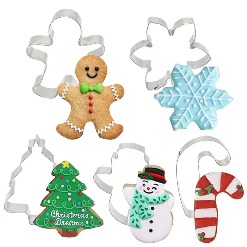 Set de 20 mini cortantes navideños de acero inoxidable para galletitas