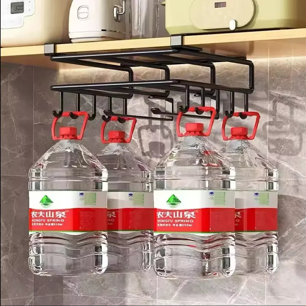 Estante organizador metálico bajo alacena para cocina