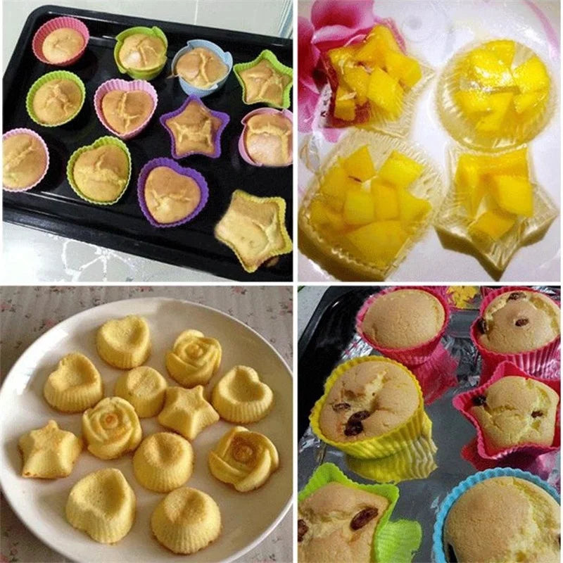 Moldes individuales de silicona para muffins y cupcakes de 6 o 12 unidades