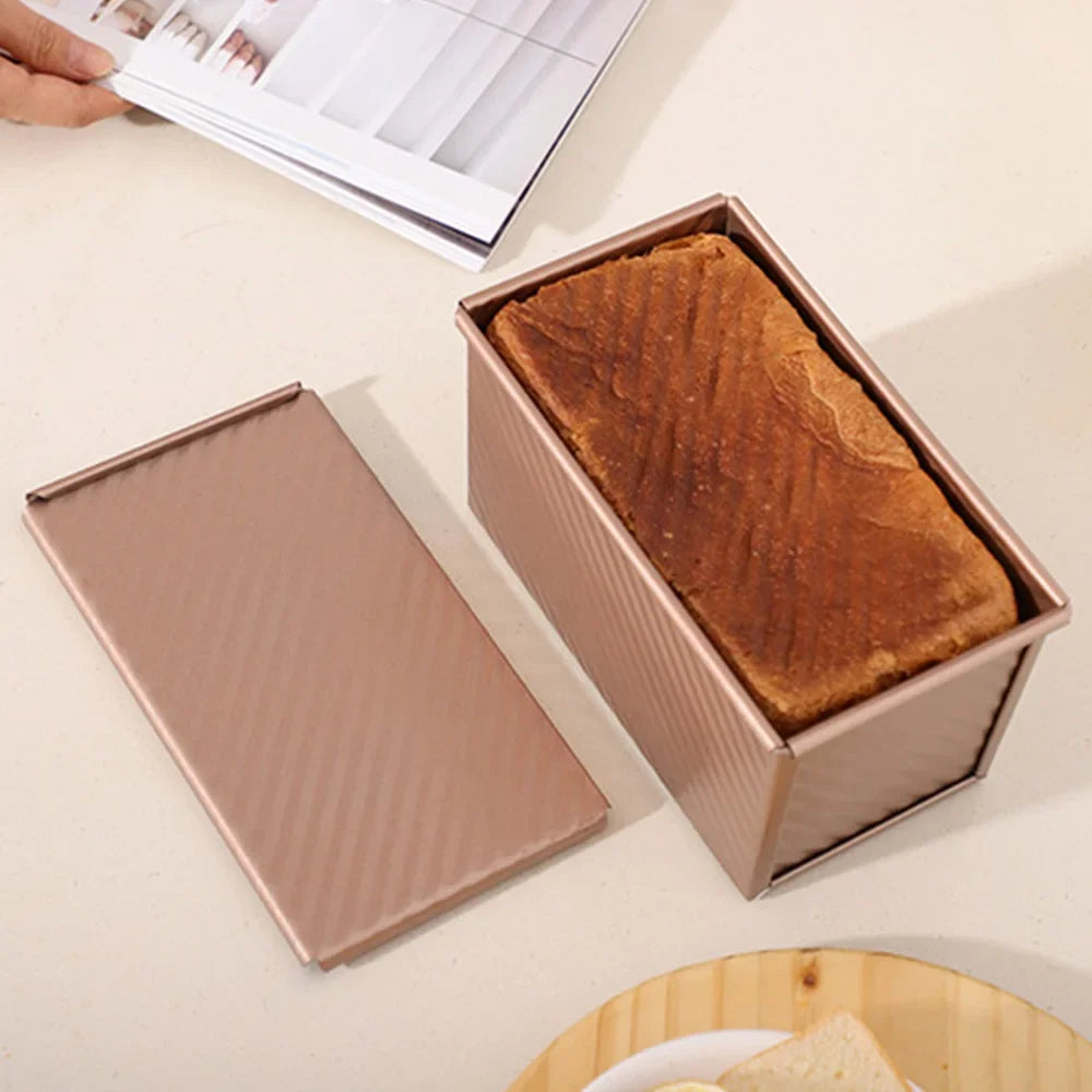 Molde para pan Pullman con tapa de acero al carbono rosa