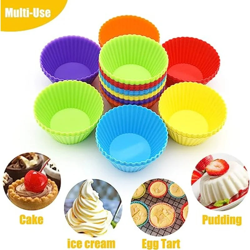 Moldes individuales de silicona para muffins y cupcakes de 6 o 12 unidades