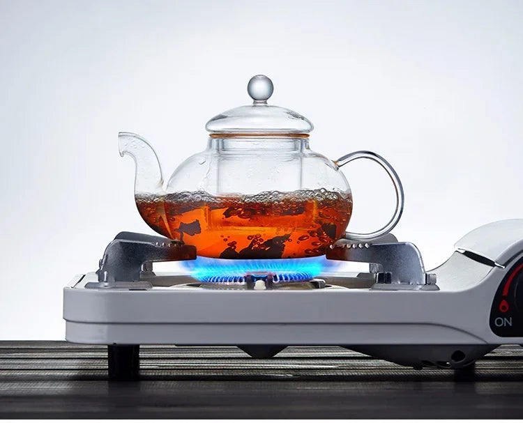 Tetera de vidrio borosilicato con infusor para té en hebras