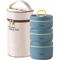 Set de vianda térmica con 3 recipientes apilables y bolso