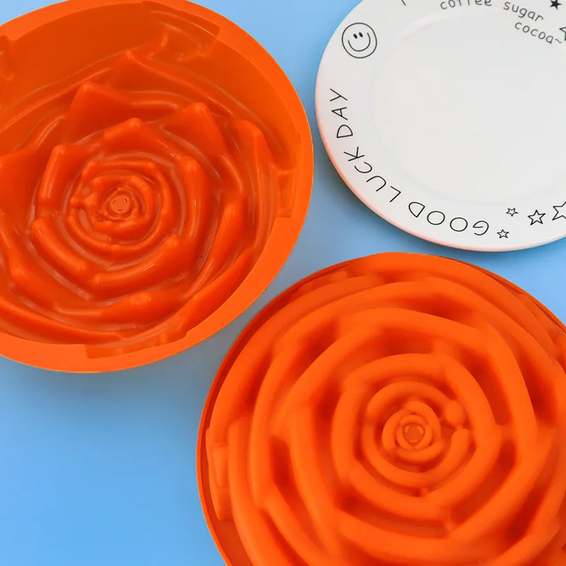 Molde de silicona para tortas con forma de rosa de 24 cm