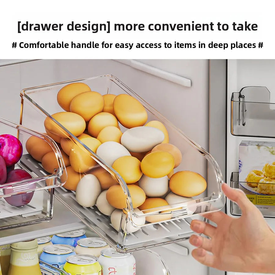 Organizador transparente rectangular para heladera