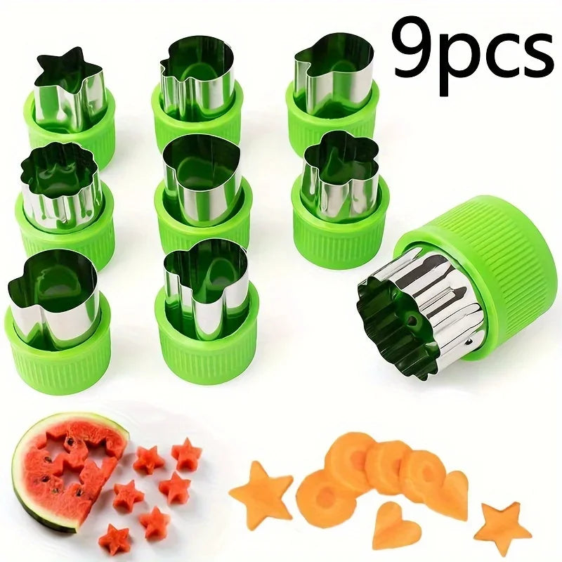 Set de 9 mini cortantes de acero inoxidable para galletitas y vegetales