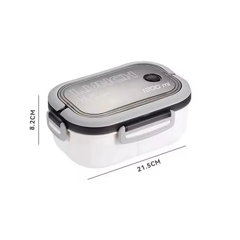 Vianda bento de dos niveles de 1200 ml con cubiertos G801