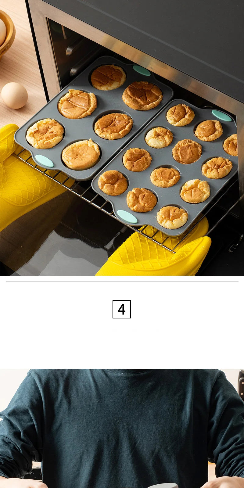Muffinera de silicona de 6 o 12 cavidades y set surtido