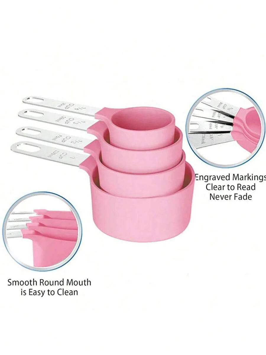 Set apilable de tazas y cucharas medidoras de 8 piezas