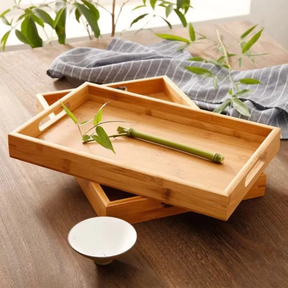 Bandeja rectangular para servir con bordes elevados