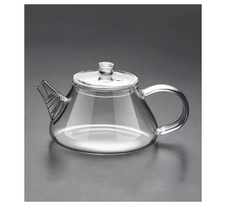 Mini tetera de vidrio resistente al calor con filtro para té