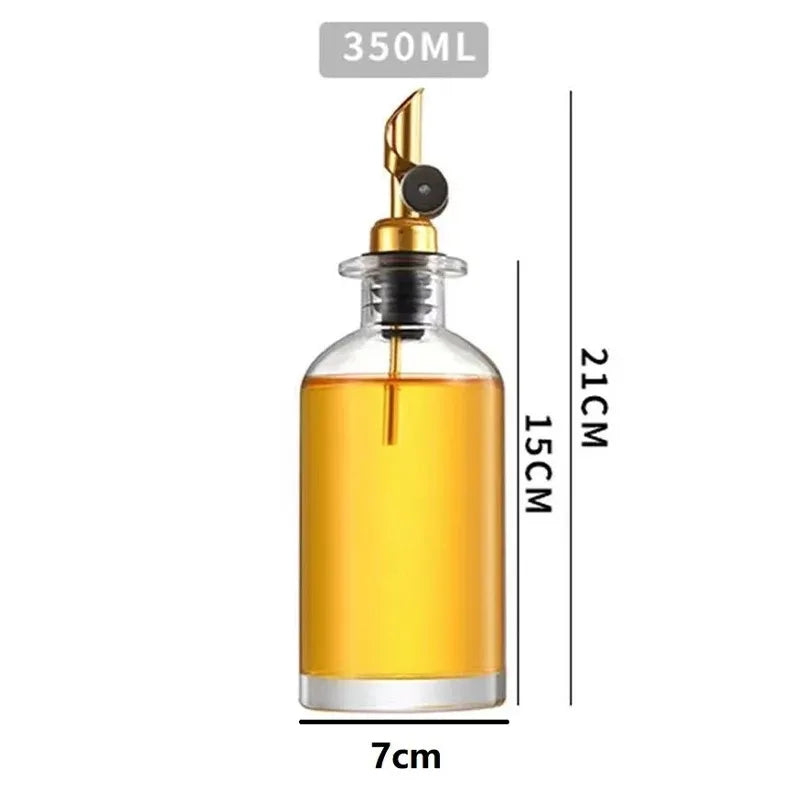 Aceitera de vidrio transparente para aceite y vinagre