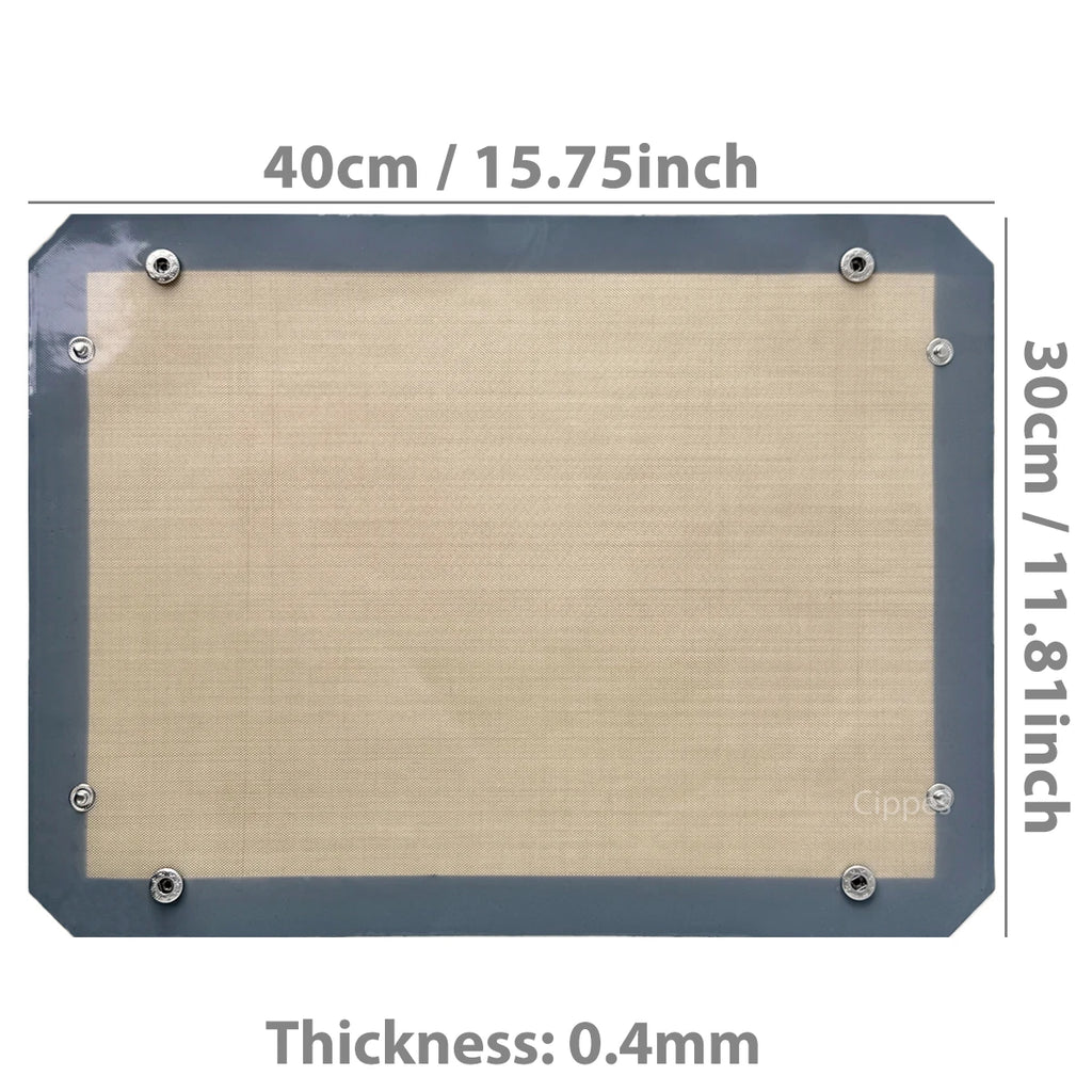 Lámina de silicona para hornear con broches de 40 × 30 cm