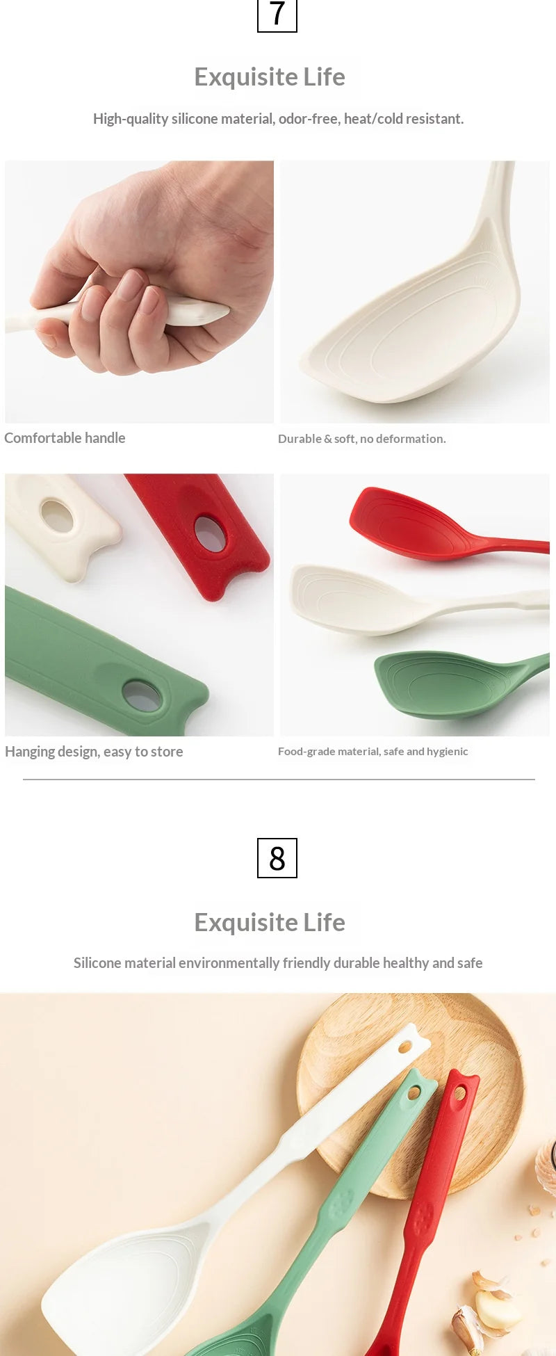 Espátula cuchara 2 en 1 con escala para cocinar