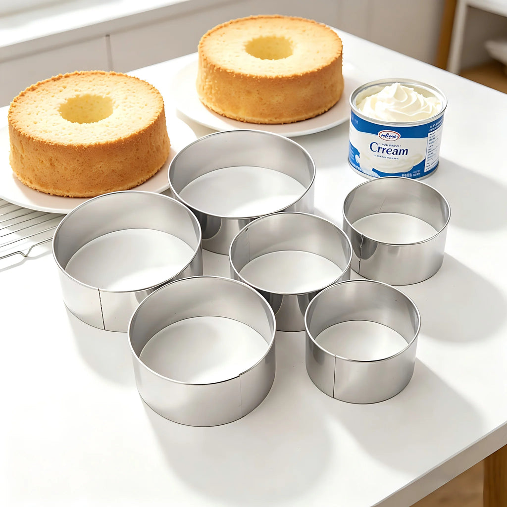 Set de cortantes redondos de acero inoxidable para galletitas y fondant