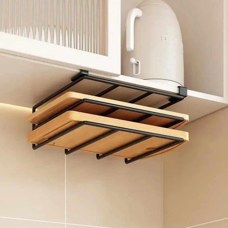 Estante organizador metálico bajo alacena para cocina