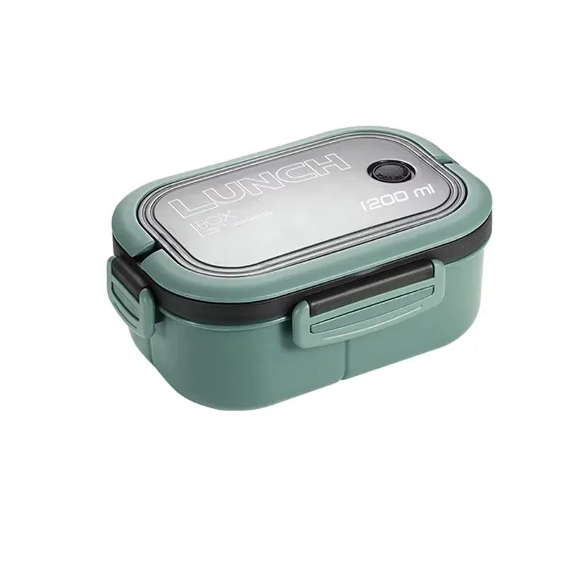 Vianda bento de dos niveles de 1200 ml con cubiertos G801
