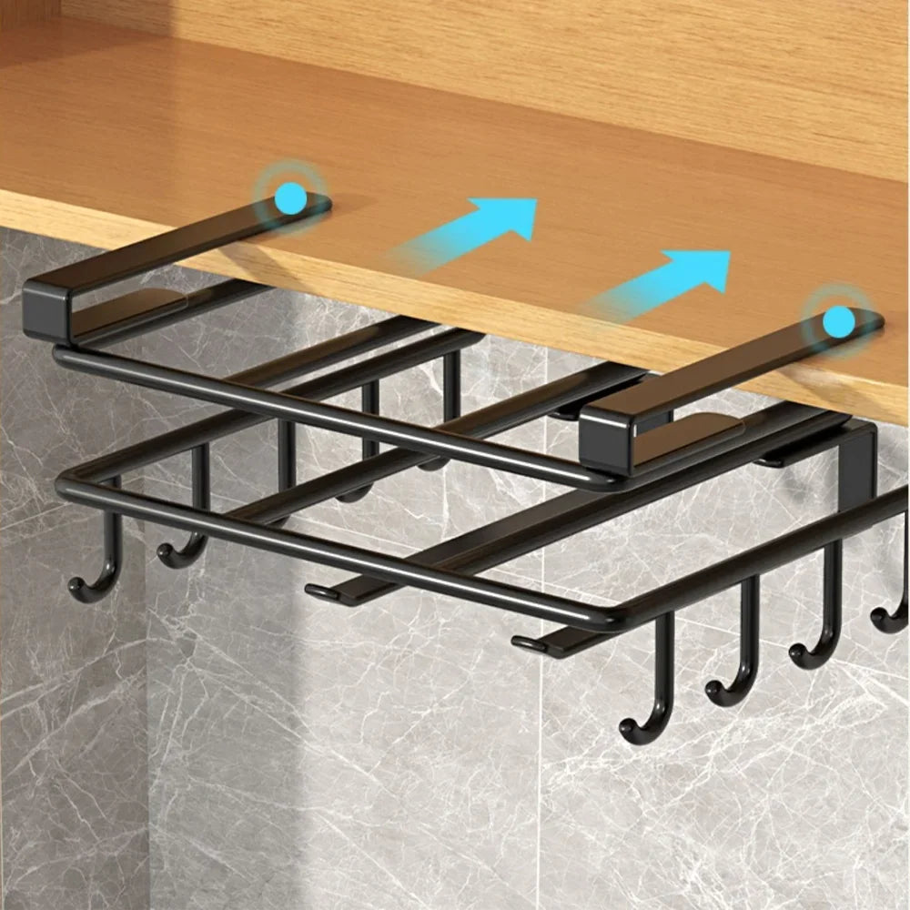 Estante organizador metálico bajo alacena para cocina