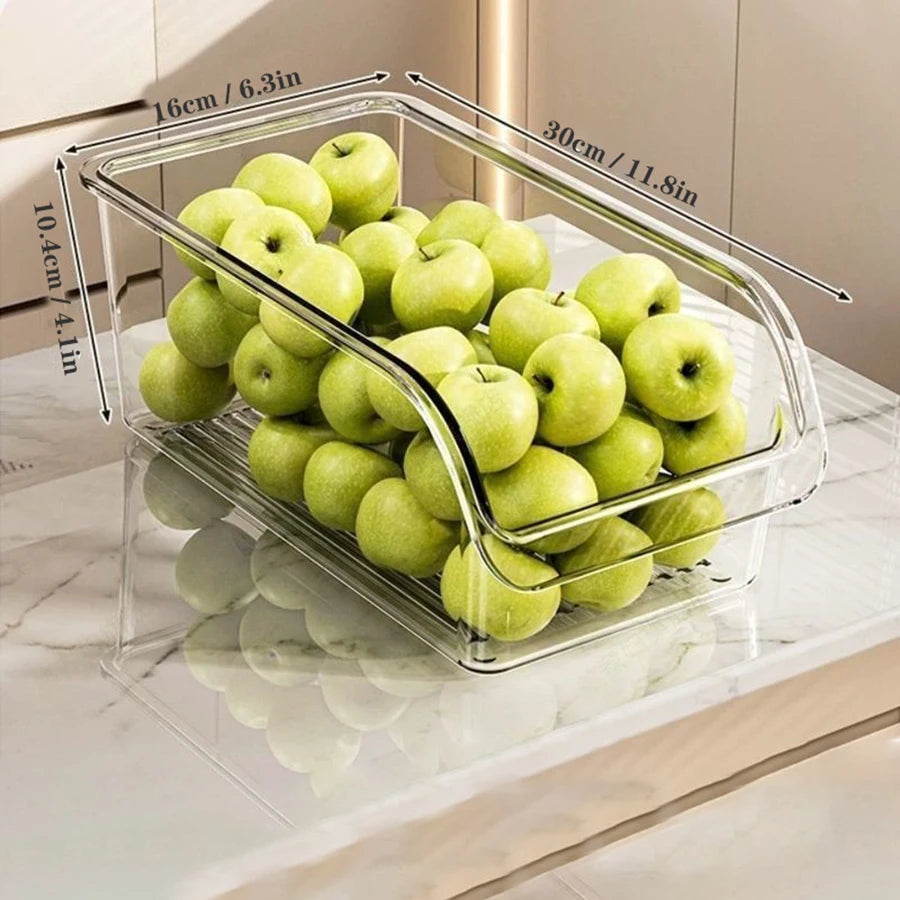 Organizador transparente rectangular para heladera