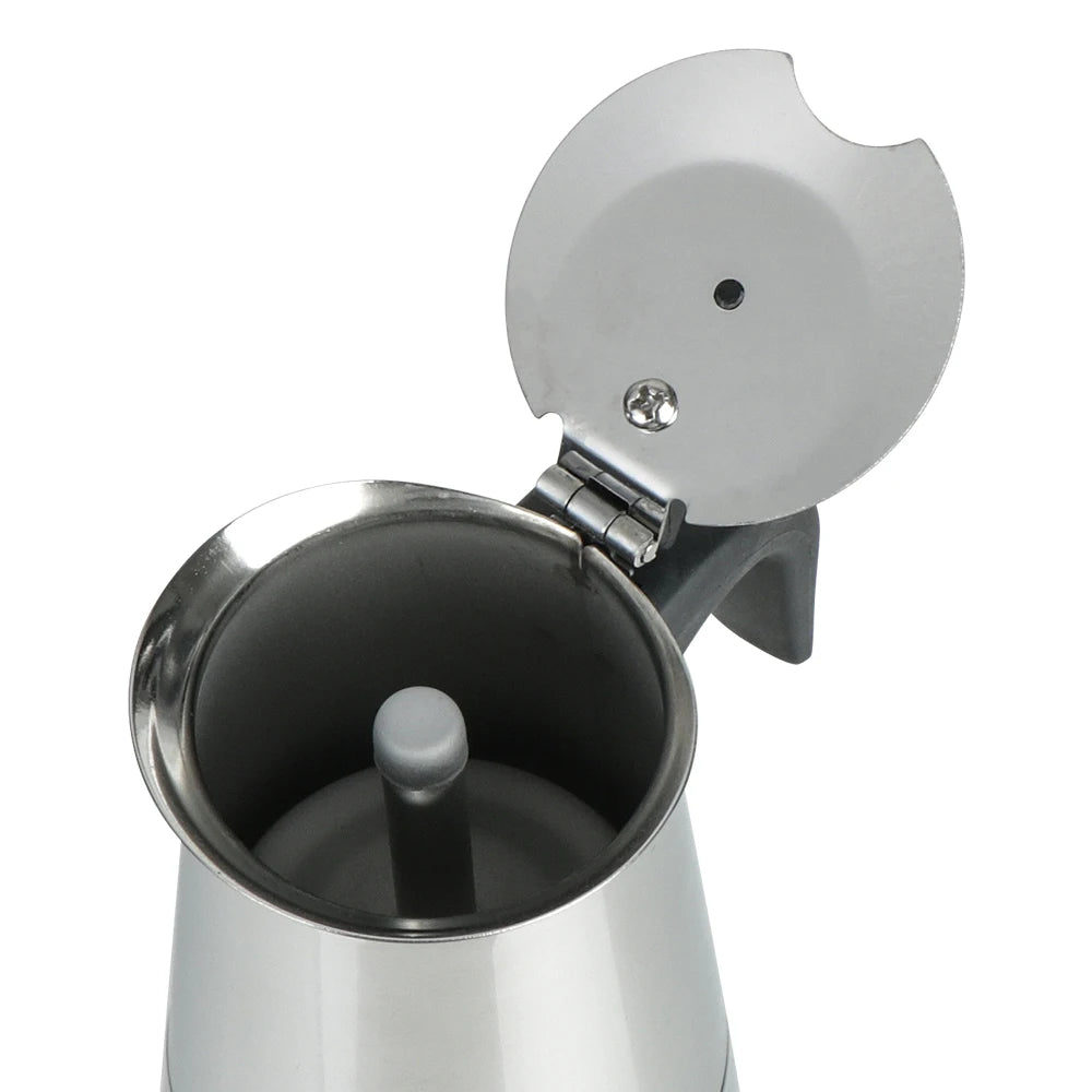 Cafetera italiana de acero inoxidable de 100 a 450 ml