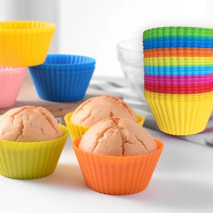Moldes individuales de silicona para muffins y cupcakes de 6 o 12 unidades