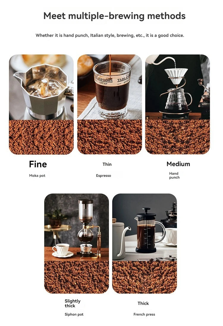 Molinillo de café manual compacto con ajuste de molienda