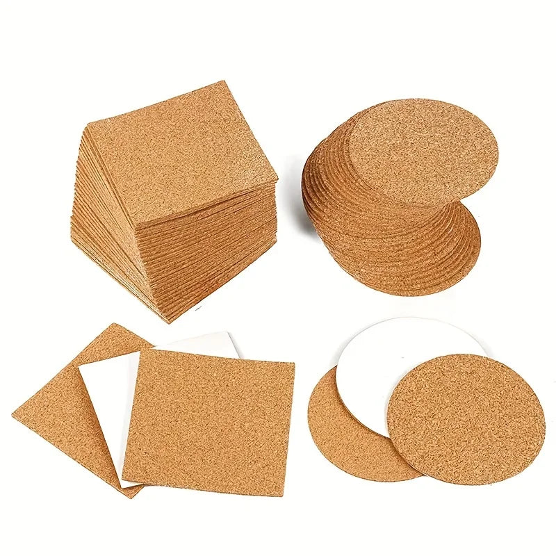Set de 20 posavasos de corcho autoadhesivo