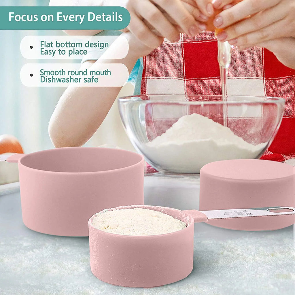 Set apilable de tazas y cucharas medidoras de 8 piezas