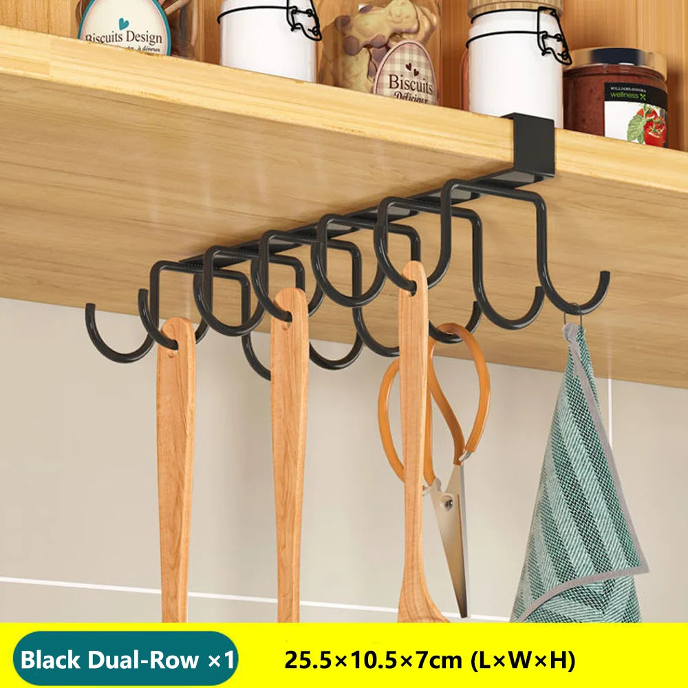 Estante organizador metálico bajo alacena para cocina