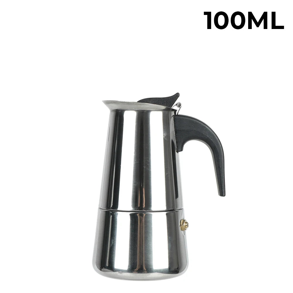 Cafetera italiana de acero inoxidable de 100 a 450 ml