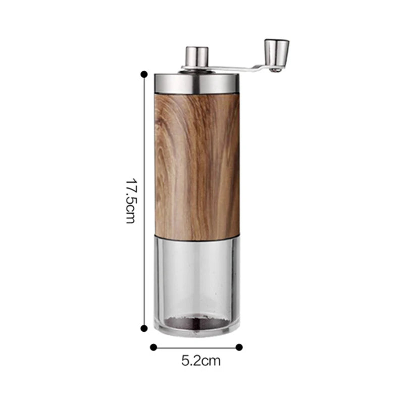 Molinillo de café manual con manivela plegable y acabado símil madera